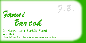 fanni bartok business card
